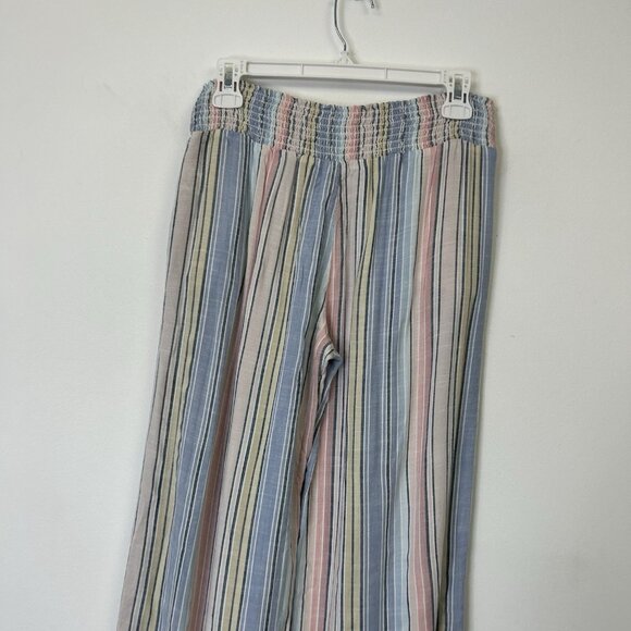 Cloth & Stone Smocked Wide Leg Pants Women’s Size Small Pastel Stripe - Picture 9 of 9